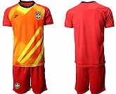 2020-21 Brazil Red Goalkeeper Soccer Jersey